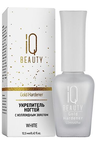 KRISTALLER IQ Beauty Укрепитель для ногтей с коллоидным золотом / Gold Hardener White, 12,5 мл #1110201