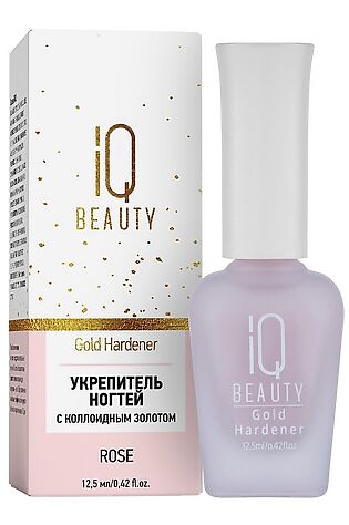 KRISTALLER IQ Beauty Укрепитель для ногтей с коллоидным золотом / Gold Hardener Rose, 12,5 мл #1110202