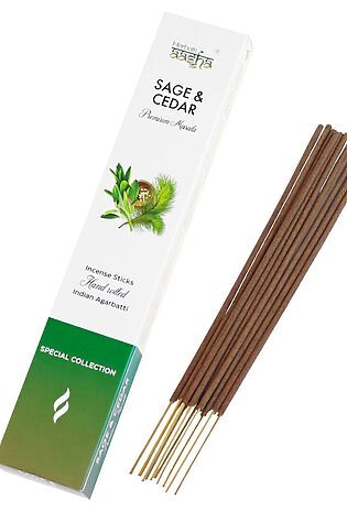 KRISTALLER Aasha Herbals Ароматические палочки / Sage & Cedar Premium Masala Special Collection, 10 шт. #1110219