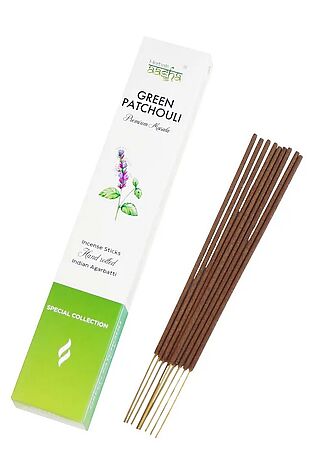 KRISTALLER Aasha Herbals Ароматические палочки / Green Patchuli Premium Masala Special Collection, 10 шт. #1110227