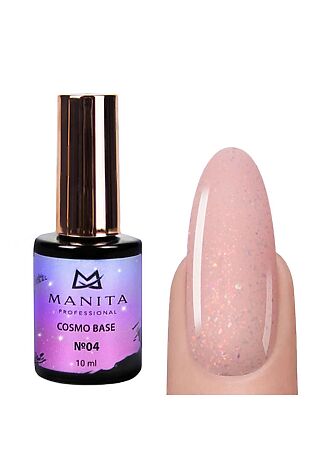 KRISTALLER Manita Professional База для ногтей камуфлирующая с блестками №04 / Cosmo Base, 10 мл #1110307