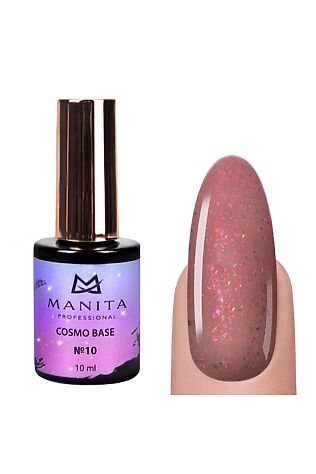 KRISTALLER Manita Professional База для ногтей камуфлирующая с блестками №10 / Cosmo Base, 10 мл #1110310