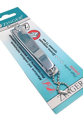 KRISTALLER Zinger Книпсер для ногтей большой с пилкой и с цепочкой / Classic SLN-604 FC, 13 мм #1110401