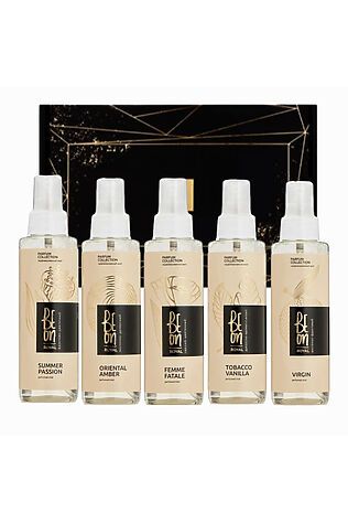 KRISTALLER BeOn Подарочный набор из 5 мистов для тела №17 / Royal Oriental Amber, Tobacco Vanila, Summer Passion, Virgin, Femme Fatale, 105 мл x 5 #1110577