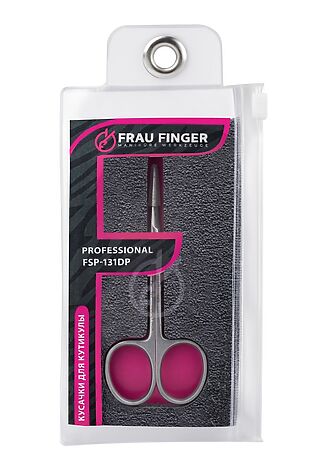 KRISTALLER Frau Finger Ножницы маникюрные для кутикулы изогнутые / Professional FSP-131DP, матовые, ручная заточка, 10 см #1110645