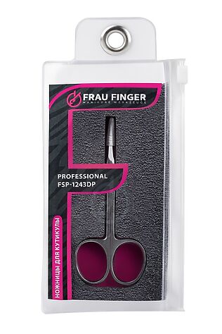 KRISTALLER Frau Finger Ножницы маникюрные для кутикулы изогнутые / Professional FSP-1243DP, матовые, ручная заточка, 10 см #1110648
