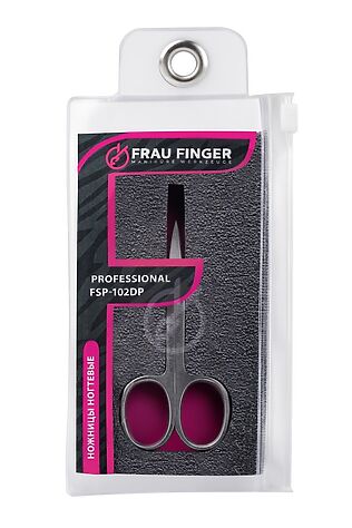 KRISTALLER Frau Finger Ножницы маникюрные для ногтей изогнутые / Professional FSP-102DP, матовые, ручная заточка, 9 см #1110649