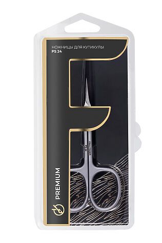 KRISTALLER Frau Finger Ножницы маникюрные для кутикулы изогнутые / Premium PS 24, матовые, ручная заточка, 9,3 см #1111616
