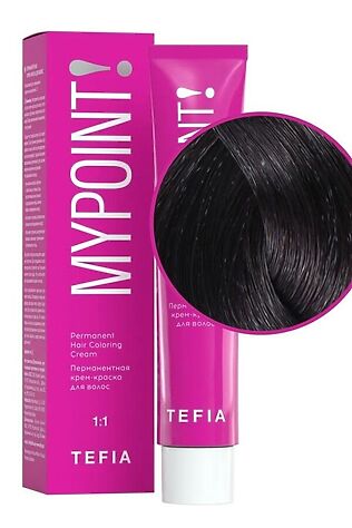 KRISTALLER TEFIA Mypoint 4.8 Перманентная крем-краска для волос / Брюнет коричневый, 60 мл #1116928