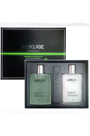 KRISTALLER Lebelage Подарочный набор увлажняющих средств для лица с экстрактом зеленого чая мужской / Fresh Green Tea For Man Skincare 2 Set, 150 мл x 2 #1117730