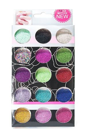 KRISTALLER Nail Art Бисер для дизайна ногтей, 15 шт/уп, средний #1119390