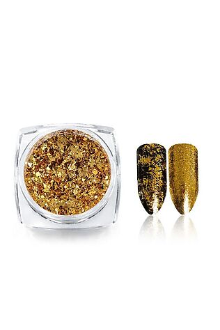 KRISTALLER Nail Art Зеркальная втирка мелкие хлопья, золотистый #1119431