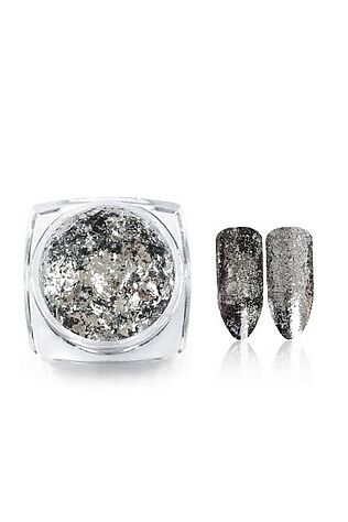 KRISTALLER Nail Art Зеркальная втирка мелкие хлопья, серебристый #1119432