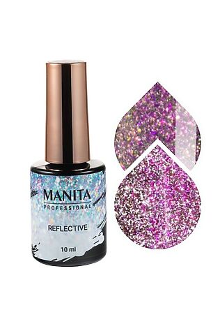 KRISTALLER Manita Professional Гель-лак для ногтей светоотражающий с хлопьями юки / Multichrome Reflective №07, 10 мл #1120619