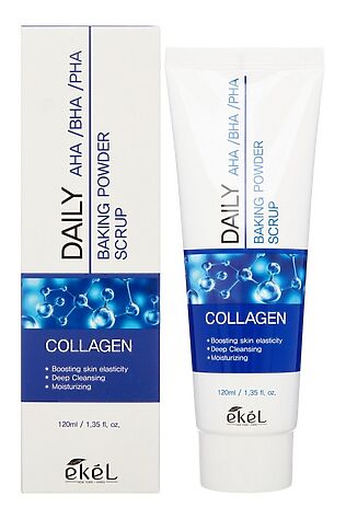 KRISTALLER Ekel Содовый скраб для лица с кислотами и коллагеном / Daily AHA/BHA/PHA Baking Powder Scrup Collagen, 120 мл #1121253