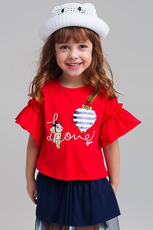 PLAYTODAY Фуфайка трикотажная для девочек (футболка) #1122501