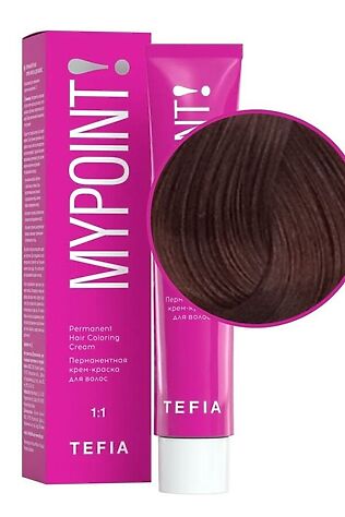 KRISTALLER TEFIA Mypoint 7.41 Перманентная крем-краска для волос / Блондин медно-пепельный, 60 мл #1123803