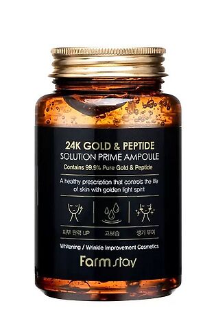 KRISTALLER Farm Stay Ампульная сыворотка для лица с 24-каратным золотом и пептидами / 24K Gold & Peptide Solution Prime Ampoule, 250 мл #1126394