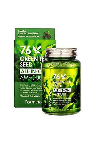KRISTALLER Farm Stay Многофункциональная ампульная сыворотка с зелёным чаем / 76 Green Tea All-In One Ampoule, 250 мл #1126395