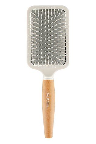KRISTALLER Masil Расческа для укладки волос антистатическая / Wooden Paddle Brush, дерево #1127974