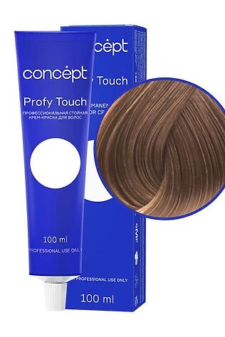 KRISTALLER Concept Profy Touch 7.7 Профессиональный крем-краситель для волос, светло-коричневый, 100 мл #1128203