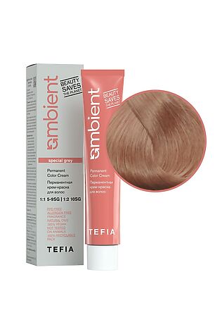 KRISTALLER TEFIA  Ambient 10.360 Перманентная крем-краска для волос / Экстра светлый блондин золотисто-махагоновый для седых волос, 60 мл #1128214