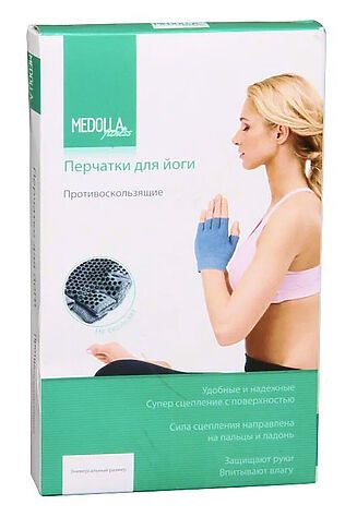 KRISTALLER Medolla Перчатки для йоги противоскользящие 4042PY-D, 1 пара, серый #1128903