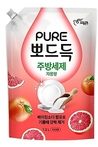 KRISTALLER PIGEON Средство для мытья посуды, фруктов и овощей с содой, грейпфрут / Pure Grapefruit Dish Detergent, 1200 мл #1130021