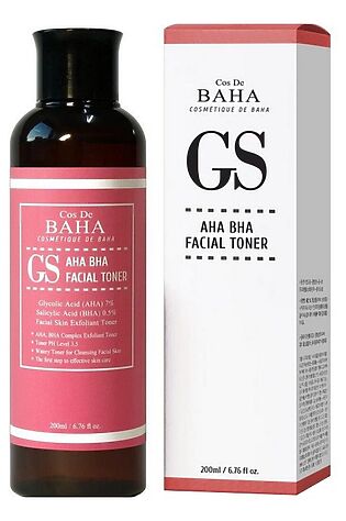 KRISTALLER Cos De BAHA Тонер-эксфолиант с кислотами для проблемной кожи / GS AHA/BHA GS Toner, 200 мл #1130084