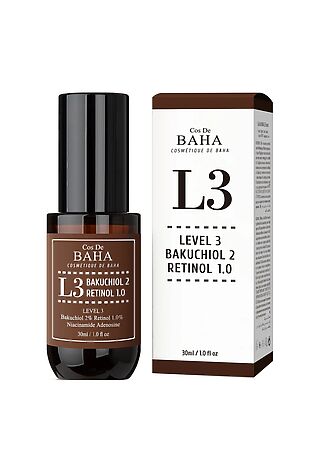 KRISTALLER Cos De BAHA Сыворотка для лица с ретинолом против старения, гиперпигментации и акне / Bakuchiol & Retinol Serum (L3), 30 мл #1130090