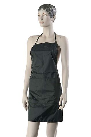 KRISTALLER Dewal Фартук мастера для окрашивания с боковыми затяжками BB04B, 76 x 65 см, черный #1130430