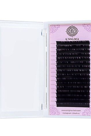 KRISTALLER Enigma Ресницы на ленте 16 линий 14 мм, D, 0,07 мм, черный #1130468