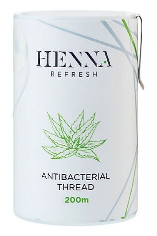 KRISTALLER Henna Refresh Антибактериальная нить для тридинга с соком алоэ, 200 м #1130559