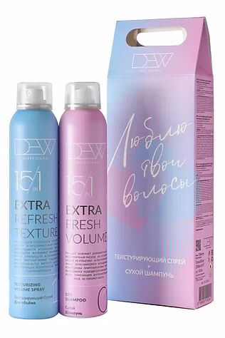 KRISTALLER DEW Professional Набор для волос: Текстурирующий спрей + Сухой шампунь, 200 мл x 2 #1133348
