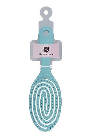 KRISTALLER Kristaller Расческа для волос продувная / Улитка 2192, нейлоновые штифты, 18,4 см, голубой #1133501