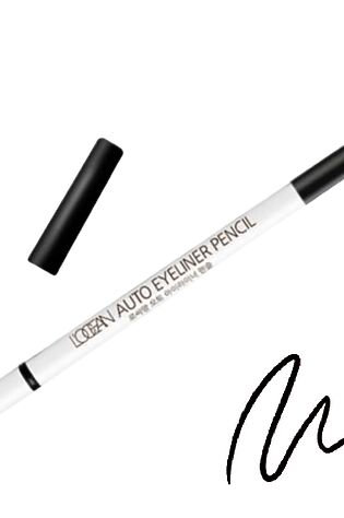 KRISTALLER L’ocean Водостойкий автоматический карандаш для глаз / Auto Eyeliner Pencil #01, Real Black, 0,5 г #1134751