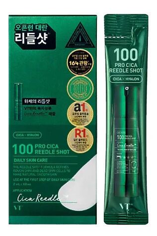 KRISTALLER VT Cosmetics Бустер-сыворотка для чувствительной кожи для лица с микроиглами и экстрактом центеллы / Pro Cica Reedle Shot 100 Stick, 10 x 2 мл #1134804