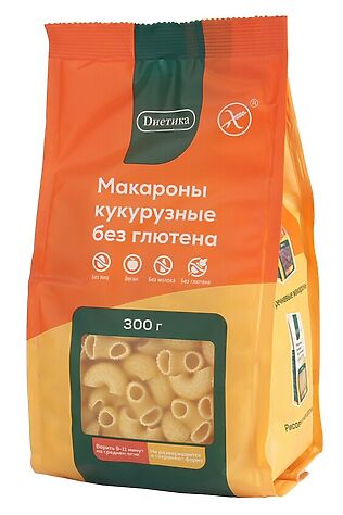 ЭКО-ПРОДУКТЫ Макароны Рожки большие кукурузные  'Диетика' 300г #1136916