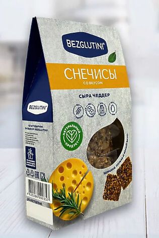 ЭКО-ПРОДУКТЫ Хлебцы 'Снечисы' сыр чеддер Bezglutini 70г #1136968