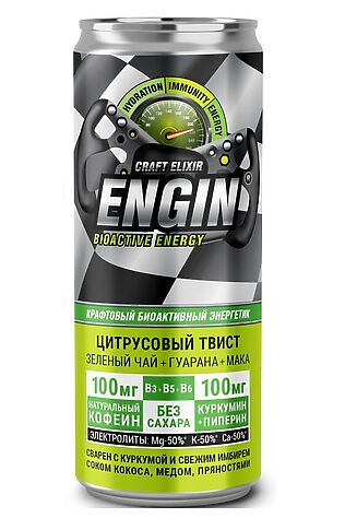 ЭКО-ПРОДУКТЫ Напиток энергетический «Цитрусовый твист» Зеленый чай+Гуарана+Мака 330 мл #1136976