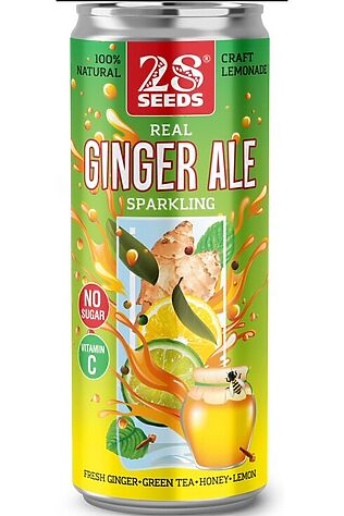 ЭКО-ПРОДУКТЫ Напиток имбирный эль 'Ginger ale' среднегаз. с соком, ж/б 330мл #1136989