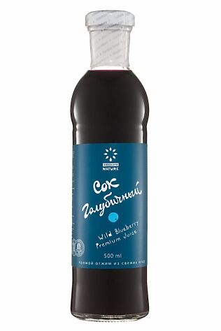 ЭКО-ПРОДУКТЫ Сок голубичный прямого отжима, без добавления воды, стекло 500мл #1137016