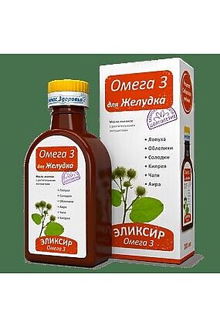 ЭКО-ПРОДУКТЫ Эликсир 'Для Желудка - Омега 3' на льняном масле 200мл #1175881
