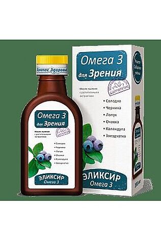 ЭКО-ПРОДУКТЫ Эликсир 'Для Зрения - Омега 3' на льняном масле 200мл #1175882
