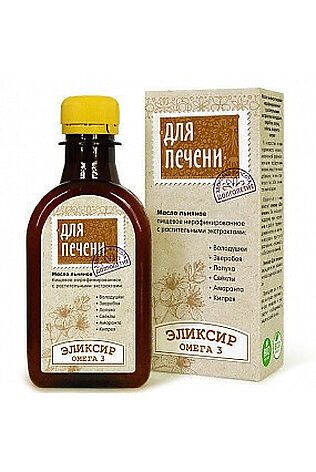 ЭКО-ПРОДУКТЫ Эликсир 'Для Печени - Омега 3' на льняном масле 200мл #1175883