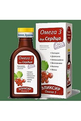 ЭКО-ПРОДУКТЫ Эликсир 'Для Сердца - Омега 3' на льняном масле 200мл #1175886