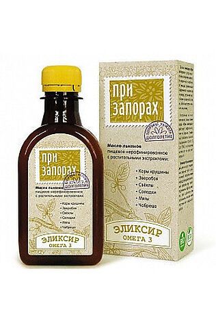 ЭКО-ПРОДУКТЫ Эликсир 'При Запорах' на льняном масле 200мл #1175891