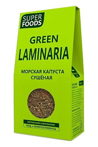 ЭКО-ПРОДУКТЫ Ламинария сушёная (морская капуста) Green Laminaria 100г #1179413