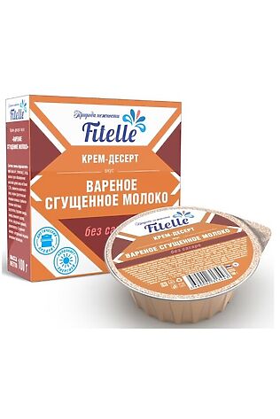 ЭКО-ПРОДУКТЫ Крем-десерт Сгущённое молоко со вкусом Карамели Fitelle 100г #1182241