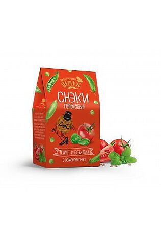 ЭКО-ПРОДУКТЫ Снэки гороховые с семенем льна с томатом и базиликом 100г #1182324